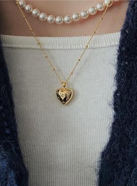 s925纯银爱心锆石锁骨链小众设计