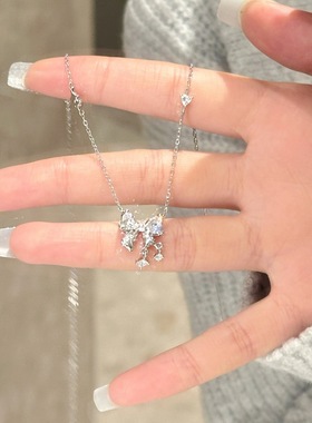 小红书同款星星蝴蝶结项链ins女
