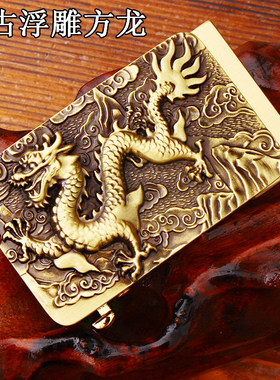 纯黄铜皮带扣头自动扣高档3.5腰带头古铜羊头卡子裤带扣头新款