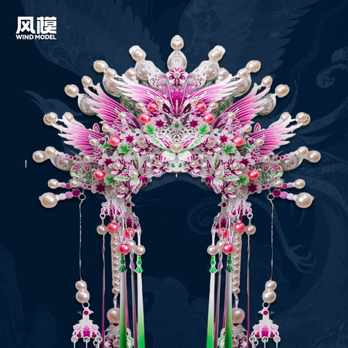 风模点翠凤钿冰箱贴华彩宫灯莲花映月灯3D立体金属拼图diy手工礼