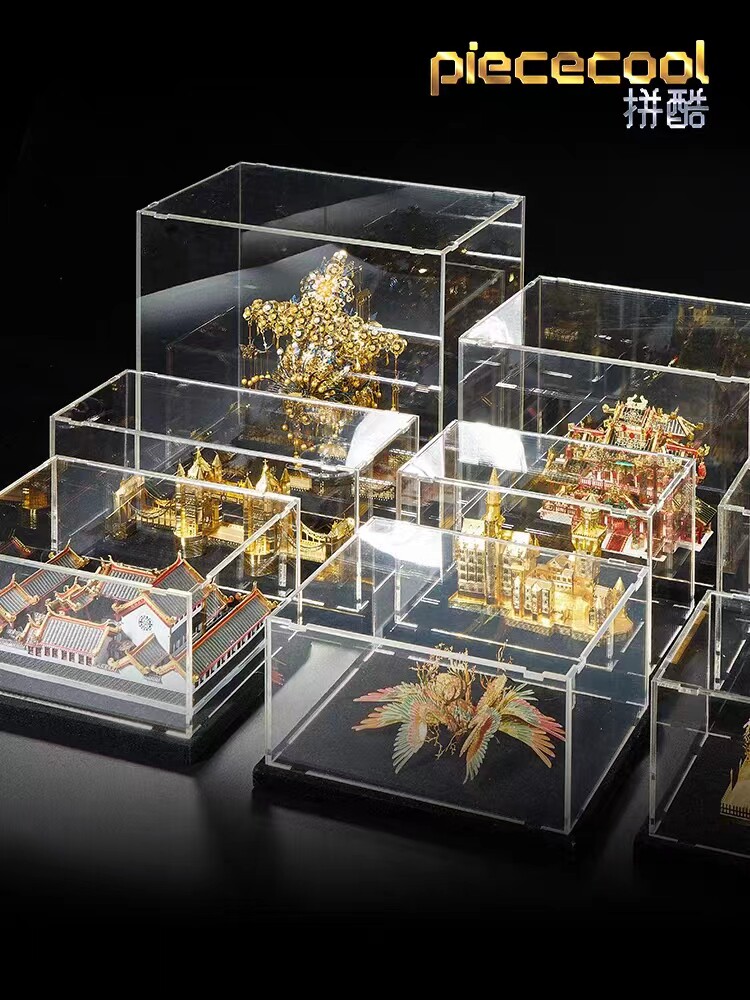 拼酷防尘罩透明展示盒亚克力凤冠圆形花轿金属模型专用塑料非原装图片