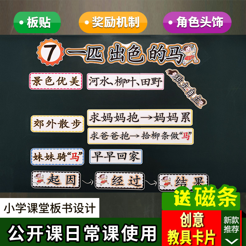 一匹出色的马小学语文二年级下册板书设计卡片教具公开课教学板贴