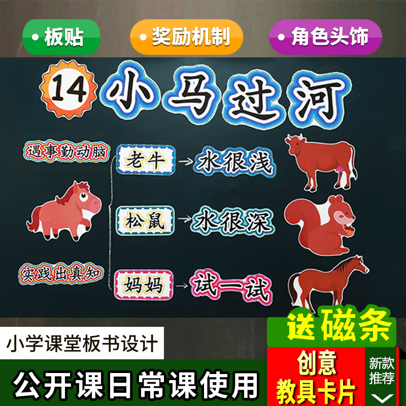 小马过河小学二年级下册语文板书设计公开课优质课课堂教学教具