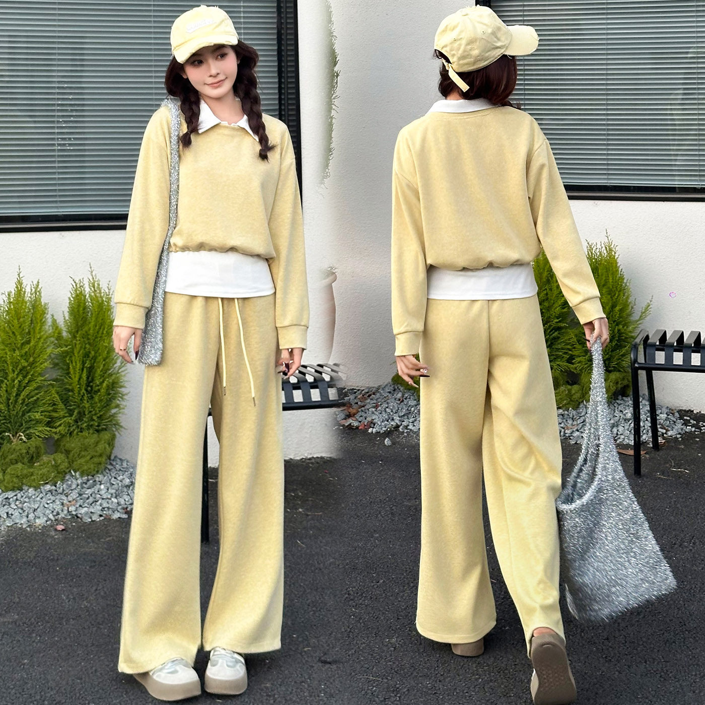 巨好看的套装女2026新款今年流行爆款运动卫衣穿搭阔腿裤子三件套