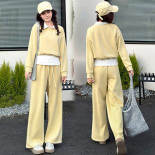 巨好看的套装女2026新款今年流行爆款运动卫衣穿搭阔腿裤子三件套