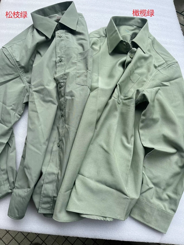 长袖常服衬衣松枝绿休闲透气速干春秋橄榄绿衬衫乐队演出衬衣男