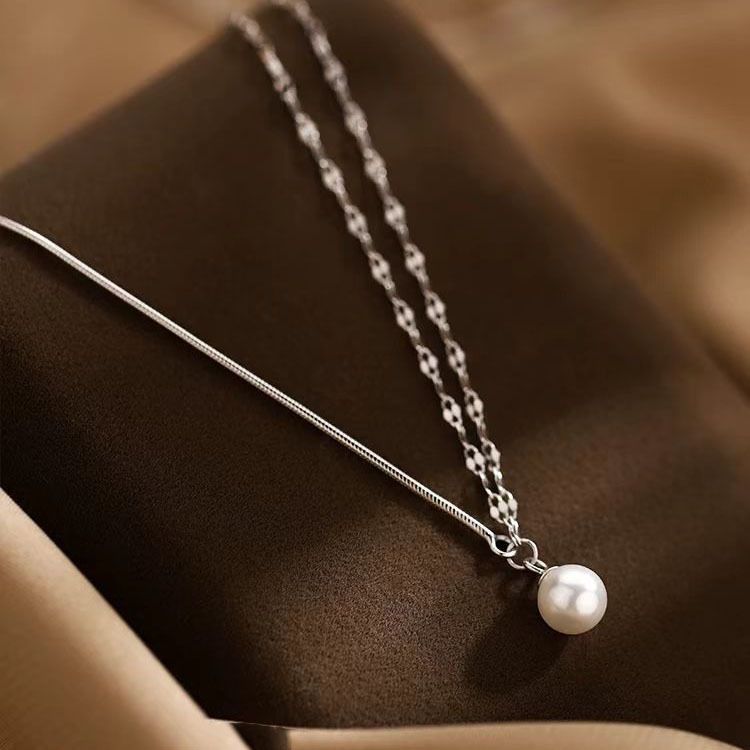 S990纯银珍珠项链手链2025新款爆款高级颈链女轻奢小众锁骨链