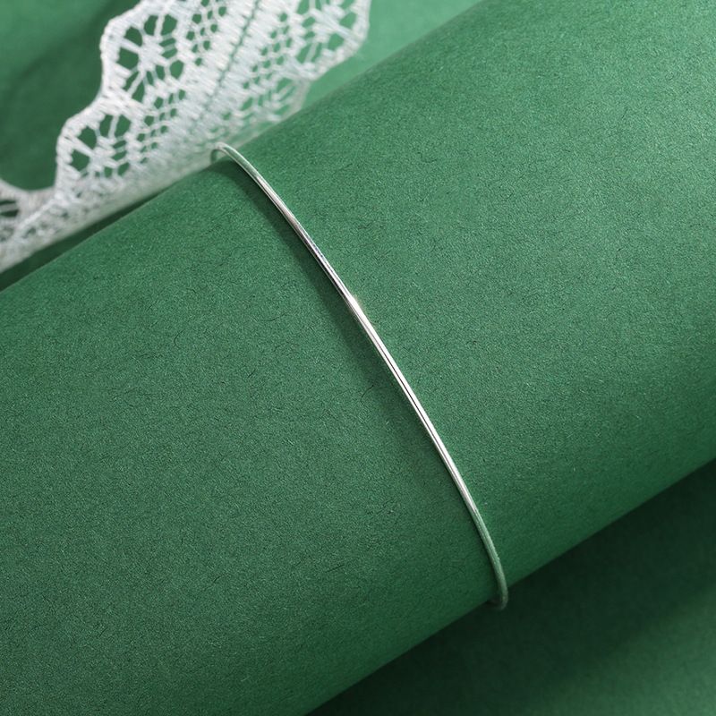 s999足银线圈手环女轻奢简约百搭极细手圈时尚DIY搭配螺丝手镯女