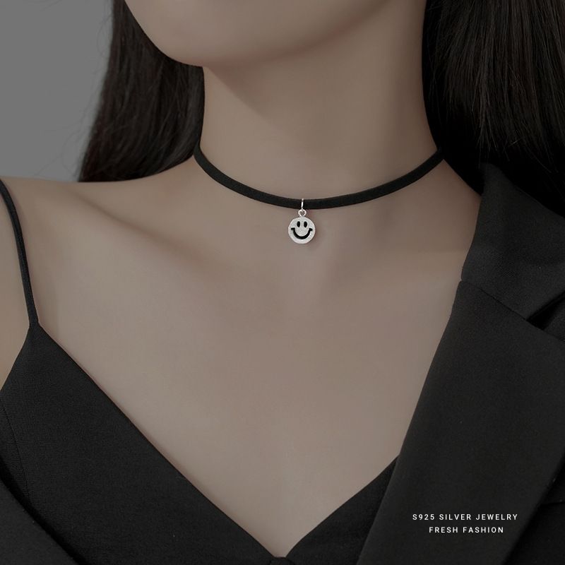 925纯银choker项圈项链2022年新款潮女黑绳颈链网红颈带ins锁骨链