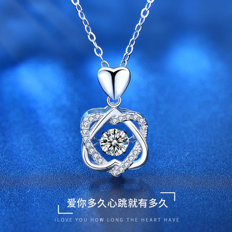 925纯银莫桑钻八芒星项链女百搭高级感ins风锁骨颈链银饰吊坠首饰