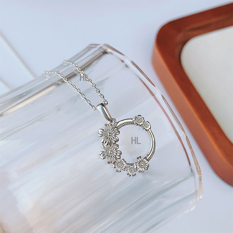 S925纯银花海秘境项链精致个性高级感吊坠日常时尚百搭好运锁骨链