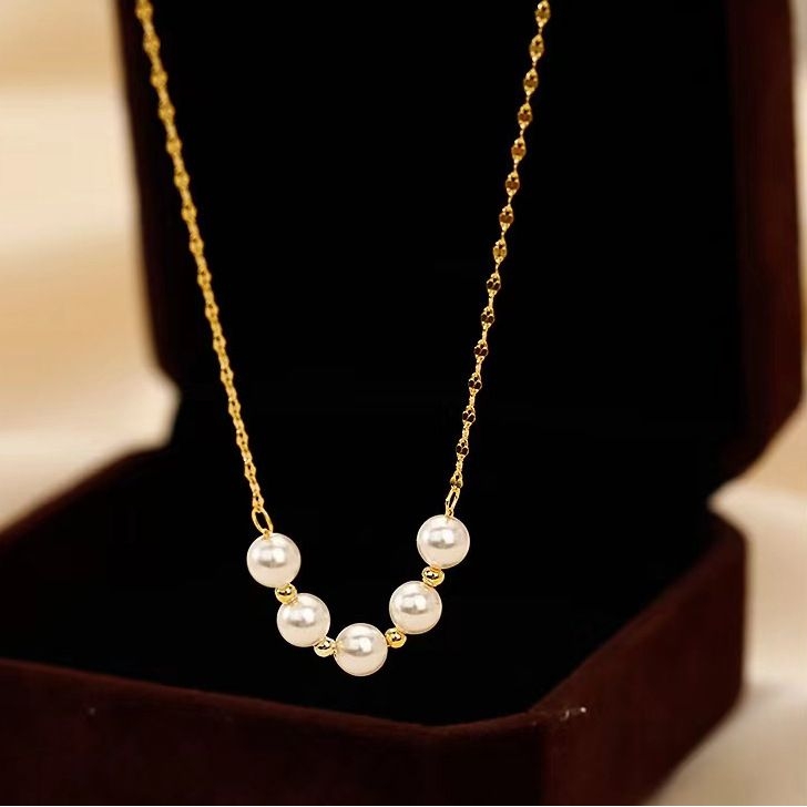 999纯银珍珠项链女小众轻奢高级感锁骨链银饰品颈链小红书爆款