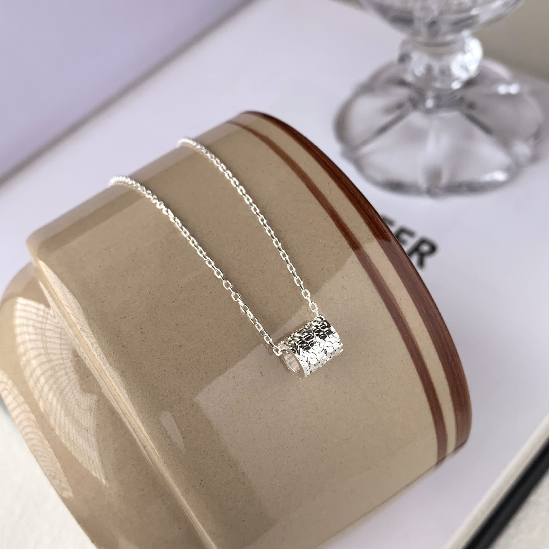 S990纯银超闪碎冰冰小蛮腰项链女2025新款轻奢小众设计吊坠锁骨链