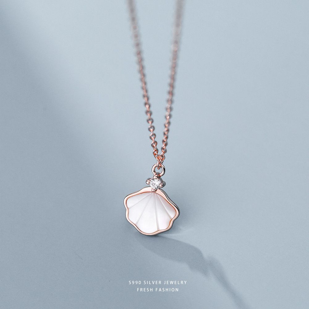 一贝子s999纯银项链女轻奢小众足银锁骨链设计感百搭吊坠首饰