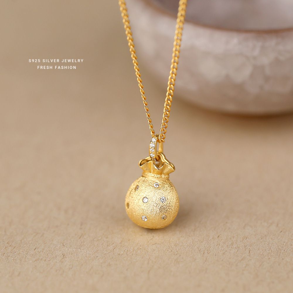 小红书同款福禄小胖镶钻福袋新中式转运项链女S925纯银时尚毛衣链