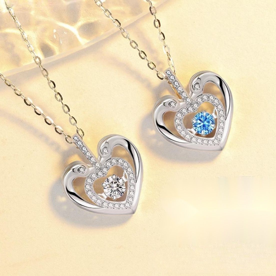 S999纯银灵动天鹅之吻项链女新款情人节爆款时尚轻奢高级锁骨链