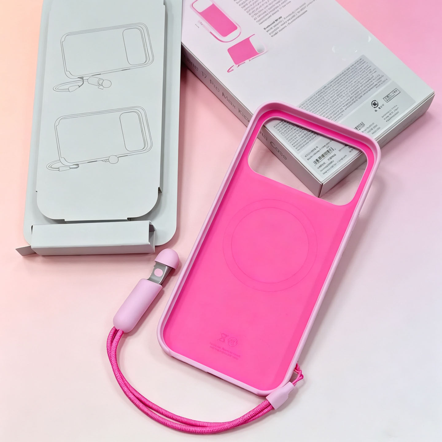 适用苹果17promax磁吸手机壳iPhone17pro挂绳支架二合一防摔保护套苹果17自带防丢挂绳不发黄AI相机触控按键