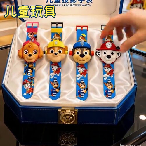 儿童玩具抖音同款玉狗美蒂跨境卡通24图投影手表翻盖系列表24