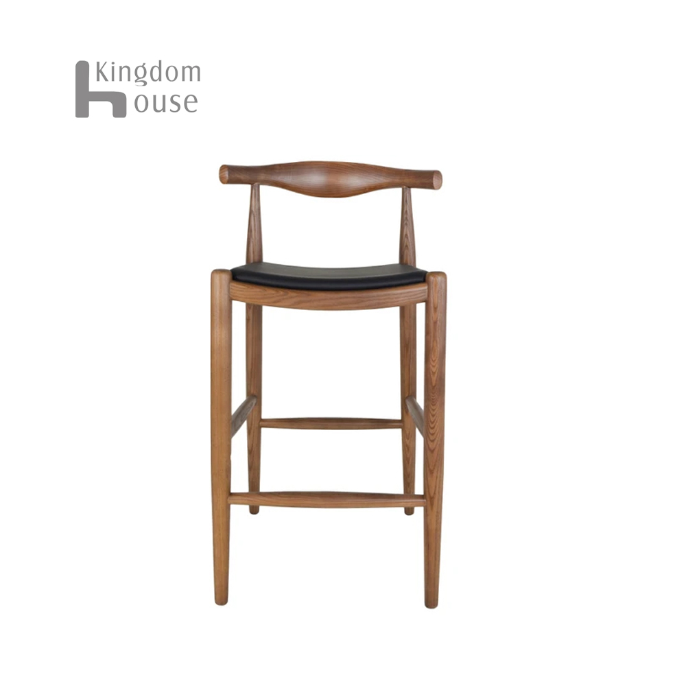 Hans wegner Elbow bar stool北欧时尚吧椅靠背实木酒吧高脚椅
