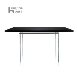 table包豪斯餐桌意式 LC12 wood dining 中古風(fēng)不銹鋼木桌面辦公桌