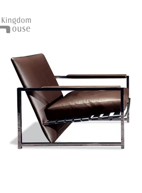 Atlan leather chair设计师皮艺单椅意式沙发椅客厅极简休闲椅