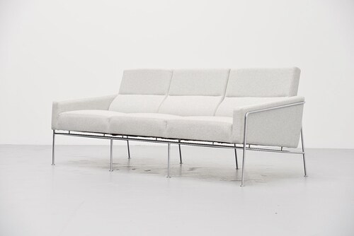 3300 Arne Jacobsen leather sofa北欧设计师皮艺沙发客厅意式