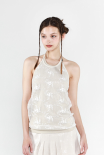 RANDOMHOKER 挂脖针织吊带背心夏女外穿内搭设计感辣妹打底上衣