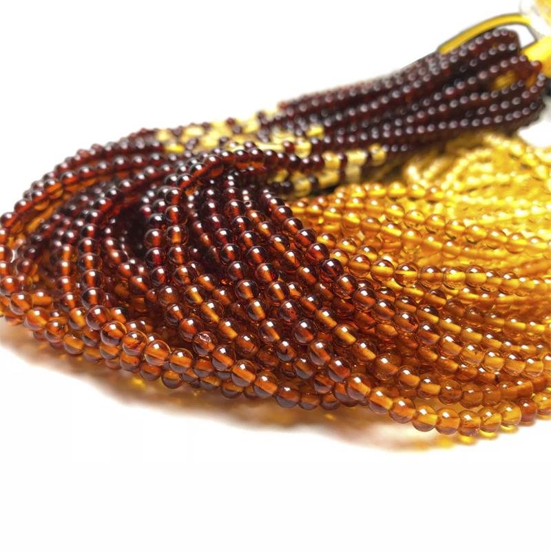 二姐蜜蜡直播纯天然琥珀彩虹配链吊坠项链挂绳圆珠血珀金珀毛衣链