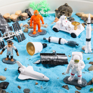 仿真场景模型宇宙望远镜阿波罗宇航员火箭收发器沙盘科学教具摆件