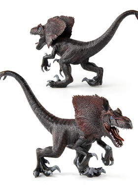 跨境热销仿真侏罗纪恐龙世界绿双脊龙双冠龙模型桌面装饰摆件玩具