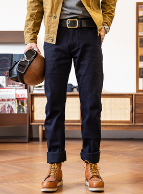 红风双染14.5oz赤耳丹宁修身牛仔裤男小脚裤复刻511和怒爹GT原牛