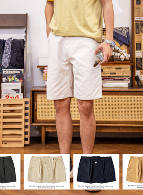 红风 B25美式工装短裤重磅帆布直筒短裤伐木裤画家裤 b147五分裤