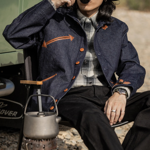 牛仔外套 特洛伊羊毛毛毯内衬工装 红风 西部铁路承包商丹宁夹克