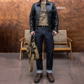 直筒长裤 红风 男夏薄款 小猪SD107赤耳丹宁原牛11OZ修身 美式 牛仔裤