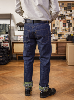 红风蛇年限定 美式牛仔裤男直筒赤耳丹宁14OZ原牛710版型工装长裤