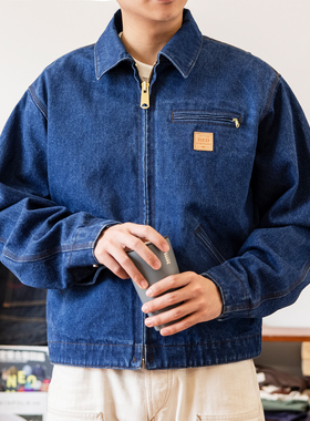 红风 牛仔外套男春秋季J01美式复古工装宽松咔哈特J97底特律夹克