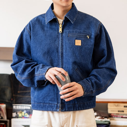 红风宽松牛仔底特律夹克