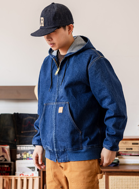 红风 牛仔外套春秋季男底特律J08美式工装复古工装宽松咔哈特夹克