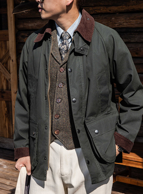 红风 英式复古猎装油蜡夹克男开春风衣工装外套复刻BBR Ashby
