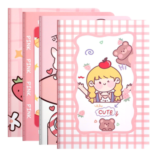 加厚B5励志文字车线本ins简约大学生笔记本子软抄本大号横线记事本文艺精致软面抄儿童小学生A5作业本缝线本