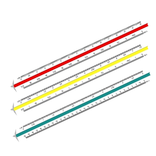 三棱比例尺三角大比例三菱尺绘图室内建筑制图放大尺子平行服装设计多功能测量工具手绘画图直尺比列尺小比例