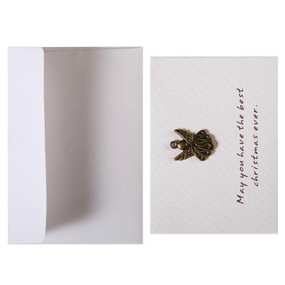 坚洲简约小清新金属贺卡留言卡