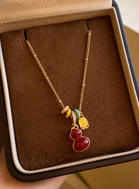 法式双面滴油贝母爱心锁骨链