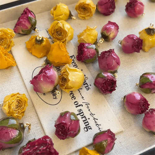 永生花干花玫瑰花保鲜花diy材料包手工制作耳环项链吊坠挂件配饰