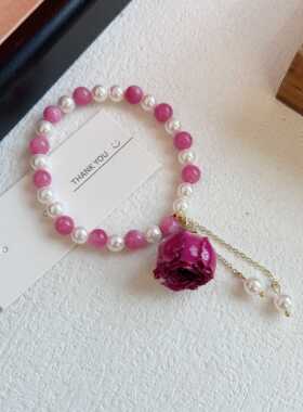 原创设计款天然花朵手链ins