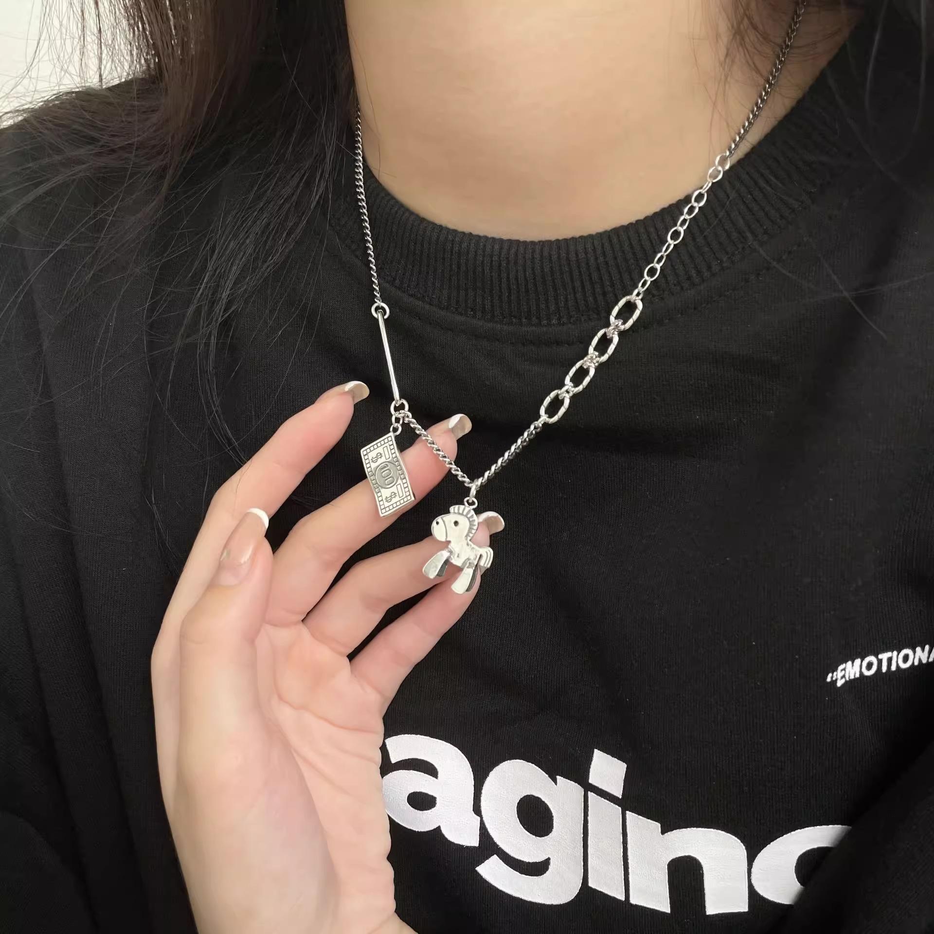 韩国东大门小马长款项链