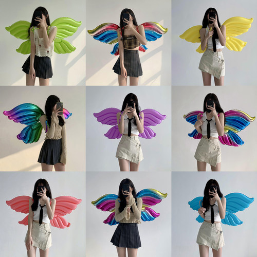 网红儿童蝴蝶翅膀气球背饰摆摊