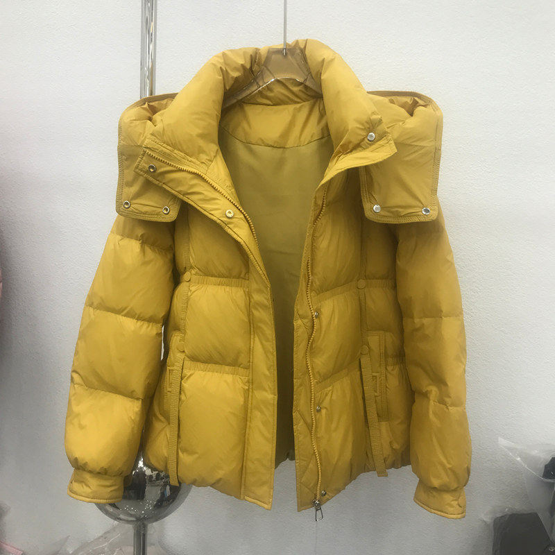 特价短款连帽羽绒服女新款加厚韩版白鸭绒保暖面包服宽松显瘦外套