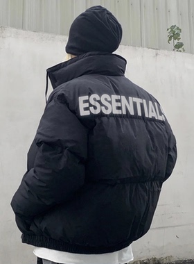 反光ESSENTLAIS FOGESS2025棉服外套男女高街美式宽松加厚棉衣冬