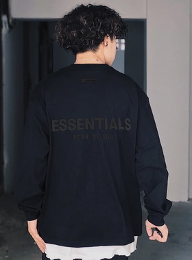 硅胶ESSENTLAIS FOGESS2025长袖t恤男女春秋嘻哈高街美式纯棉体恤